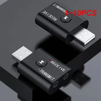 1 ~ 10ШТ Приемник-предавател, Bluetooth 5.0 2 В 1 Безжични аудио 3.5 мм USB Aux Музикален адаптер за автомобил на динамиката на PC TV