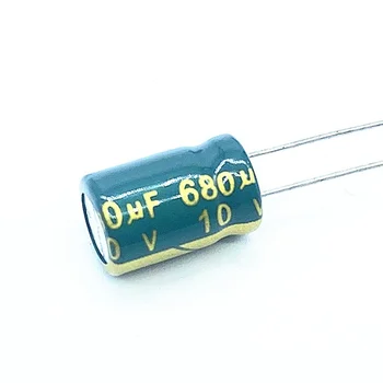 10 бр./лот 10V 680UF Ниско съпротивление esr/Импеданс висока честота на алуминиеви електролитни кондензатори размер 8X12 10v 680UF 20%