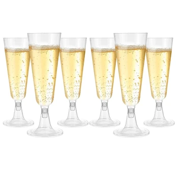 24шт за Еднократна употреба на чаша за шампанско Пластмасов тест чаша на Чаша за шампанско Чаша за коктейл 4,7 унции (150 мл)