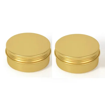 50 броя 50 г Алуминиева банка за крема златен цвят 50 мл Метални Консервени кутии, Празни Консервени контейнери за свещи Козметична опаковка Метална кутия