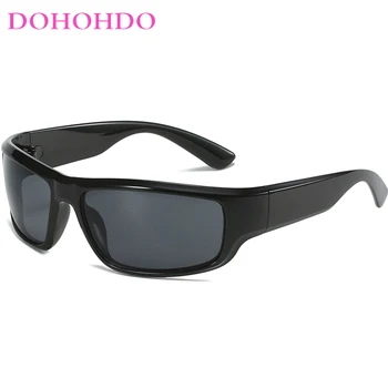 DOHOHDO 2024 Нови Модни Слънчеви Очила Y2K С Обвивка Около Очите, Женски Мъжки Футуристични Спортни Слънчеви Очила, Vintage слънчеви Очила В стил Пънк