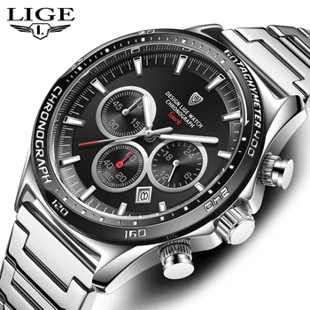LIGE Нови часовници, мъжки модерен бизнес часовници, мъжки часовници, най-добрата марка за Луксозни стомана водоустойчив кварцов Златни часовници Relogio Masculino