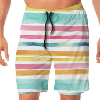 Адаптивни летни мъжки плажни шорти за плуване, бързо съхнещи Ежедневни шарени панталони на микроэластичной основа, плажно облекло за гмуркане и сърф