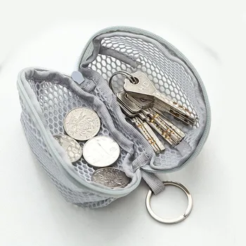 Висящи мелкоячеистые чанти за монети, слушалки, чанта за съхранение на ключове, слушалки, чанти за грим, яйца, прах, удобни мини-косметичек