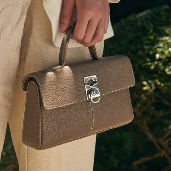 Групови чанти 2023, класическа сива чанта през рамото си под формата на слон, дамски твърди чанта през рамо от телешка кожа