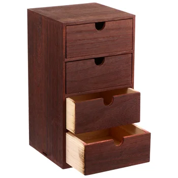 Дървена кутия за съхранение на настолни кутии Органайзер Дървени Улични кутии за Настолен шкаф Настолен Мини скрин Кубични кутии с чекмеджета