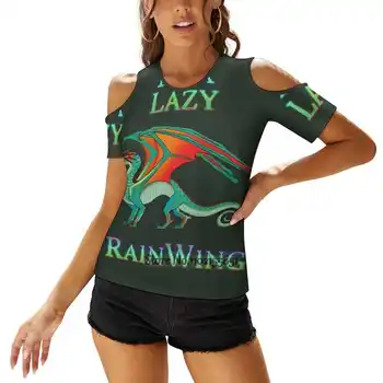 Женска тениска I ' M A Lazy Rainwing с шнур отзад, ежедневни блузи с къс ръкав, Летни тениски Fire Wof Fire Dragon Rainbow Forest