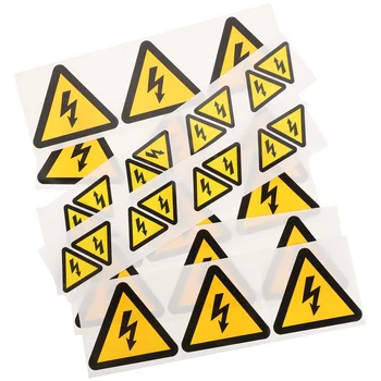Жълти етикети Tofficu Опасност от токов удар Vinyl стикер С високо напрежение, електрически удар, Изключете захранването Преди да