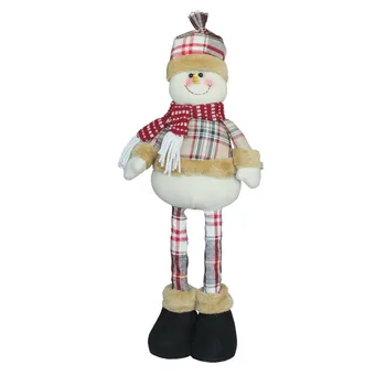 Коледен орнамент върху дълги крака, Телескопични пружинящие крака, с декор на Дядо Коледа, за зимата маса, Коледна украса