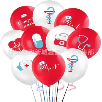 комплект балони за медицински сестри 12шт, украса за парти персонала на болницата, Ден на медицинските сестри, латексный балон, набор от балони за Деня на медицински сестри