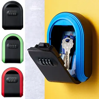 Кутия с Ключалка За Стенен монтаж на ключове Пластмаса + Алуминий Сейф За Ключове, Защитен От Атмосферни Влияния, 4-Цифрен Брава За Съхранение на Ключове За вътрешна и Външна употреба