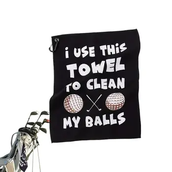 Кърпа за топка за голф, е мъжко кърпа за голф с дългоцевно оръжие, портативна парцал за голф, Мека черна абсорбиращи аксесоари за голф, за жени и мъже