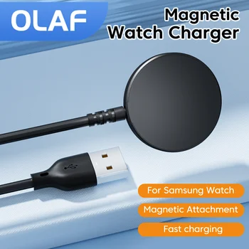 Магнитна зарядно устройство ще захранване на база Олаф Galaxy watch Безжична бързо зареждане, по-магнитна Съвместимост с Samsung watch 6pro Watch4 Active