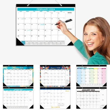 Месечен лист стенен календар-списък, Седмичен Годишен планер, декември 2024, Списък с подаръци, които трябва да направите, Подвесная дневния ред, график за офис, училище