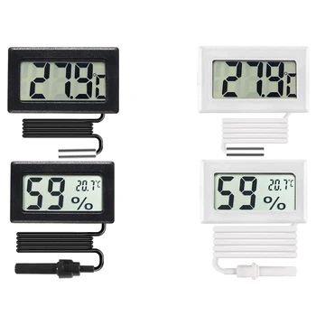 Мини, Черно, Бяло, Цифров LCD дисплей, Удобен сензор за температурата в стаята, влага, влагомер, термометър, захранван с батерии
