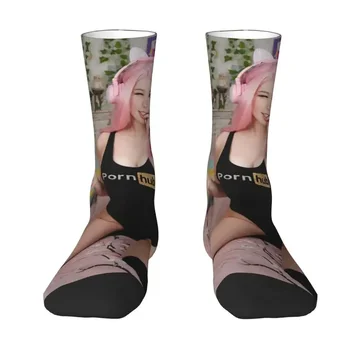 Мъжки и дамски Пролетни Чорапи Delphine Extending Чорапи for Men, Чорапи Екип Британски интернет-знаменитост, Принт, Розово, Лято, Есен, Победа