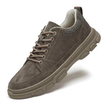 Мъжки обувки от естествена кожа върху плоска подметка с шнур, мъжки ежедневни модни маратонки, реколта мъжки обувки