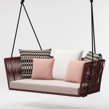 Нов набор на столове-люлки за външна градина на едно дърво, подвесное стол за хамак на двойно въже за вътрешни порта