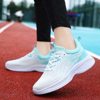 Нови летящи тъкани леки маратонки за бягане, дамски обувки, висококачествени спортни обувки с амортизация на вятъра, нескользящая