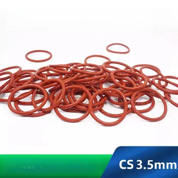 Обичай силиконови уплътнителни пръстени CS 3,5 мм VMQ Полагане на Топлоустойчиви уплътнения механични съоръжения Червен