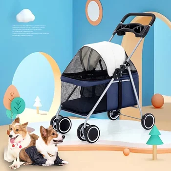 Переноска за домашни любимци за превоз на кучета Дизайн колички за съхранение Кошница за съхранение с голям капацитет Окачена Ветрозащитная количка за кучета