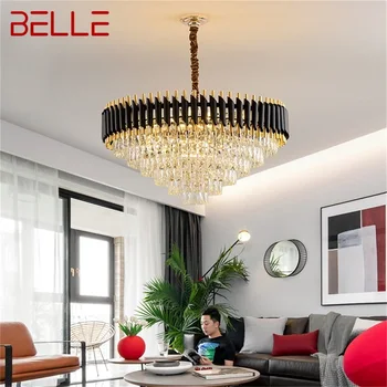 Полилей BELLE Black в стила на постмодерното, луксозни кристални подвесная лампа, домашна led лампа за дневна-трапезария