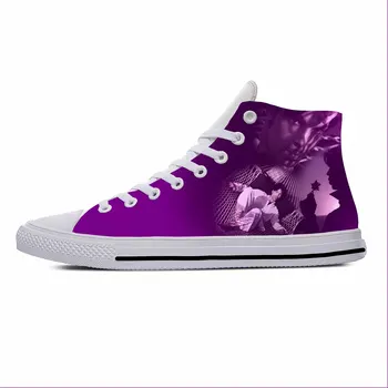 Популярният музикален годишният певец Принс Роджърс Нелсън Purple Rain, ежедневни тъканно обувки, обувки с висок берцем, леки мъжки и женски маратонки