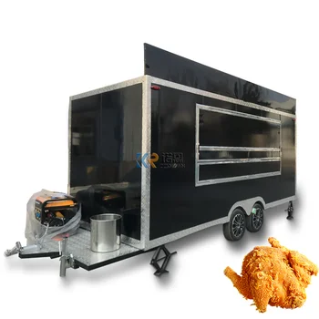 Пътуваща количка за хранене, одобрен CE, DOT VIN, Ремарке за хранене от неръждаема стомана с оборудване за готвене, индивидуален камион за бързо хранене