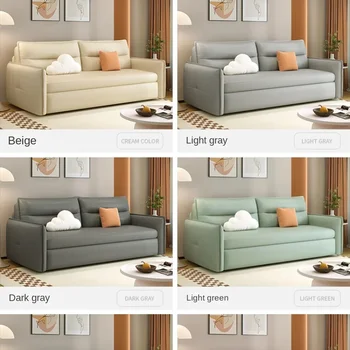 Разтегателен диван-легло от изкуствена кожа с двойно предназначение