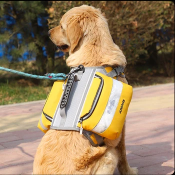 Раница за дресура на кучета-Голям капацитет, Двойна опаковка, Отразяваща Регулируема в Гърдите колан, за домашни любимци, Тренировъчен Нашийник за съхранение