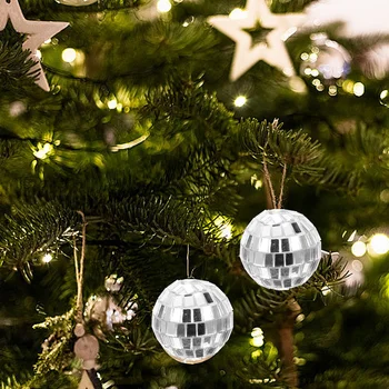 Светлоотразителни диско-топки за Хелоуин, коледа, Коледни декорации с Различни размери, Малки диско-топки, Огледални Украса за диско-топки, 3 см