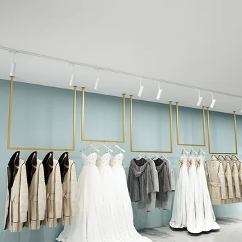 Система за висящи рафтове за дрехи, монтирана на стената на поръчка за витрини за магазин за дрехи