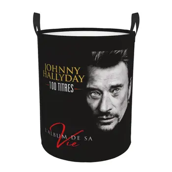 Страхотна кошница за дрехи Johnny Hallyday Rock, Складное Голяма кофа за съхранение на дрехи, Бебешко кошче French France Singer