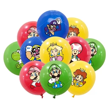 Супер Marioes Карикатура Mario Bros Luigi Двустранен балон За детски рожден ден, Латексный балон, Коледен подарък