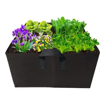 Тъканта, градинска алея Дишаща контейнер за засаждане с 4 мрежи Чанти за отглеждане на растения с дръжка за носене, Градински принадлежности