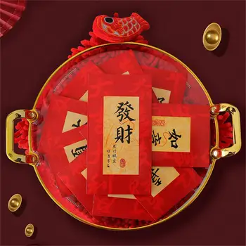 Утолщающий Традиционния ритуал Червени пликове, трайни коледни червени пликове в ретро стил, празникът на пролетта, празнична мода