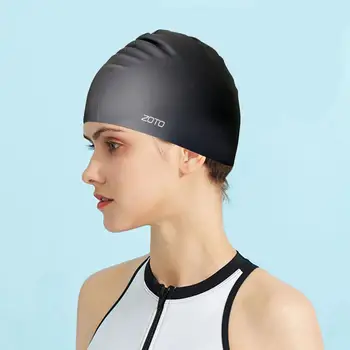 Шапка за басейна, здрава шапчица-бини за плуване, однотонная шапка за плуване, за дългогодишна шапка за плуване с защита ушите